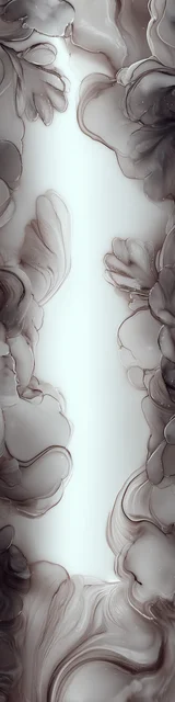 Free printable abstract cloud art bookmark featuring black and white clouds with hazy white abstract art